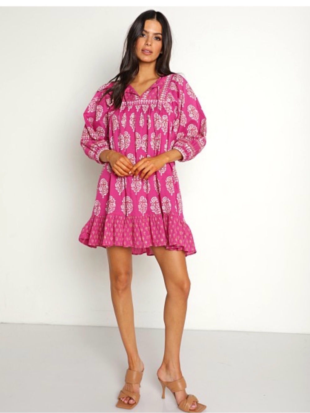 Cleobella | Magdalena Mini Dress Mix Block Print | XS